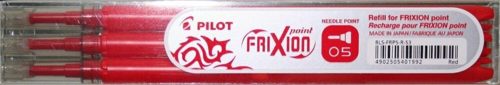 Rollertoll betét, 0,25 mm, tűhegyű, törölhető, PILOT Frixion Point, piros (PFRBP3)