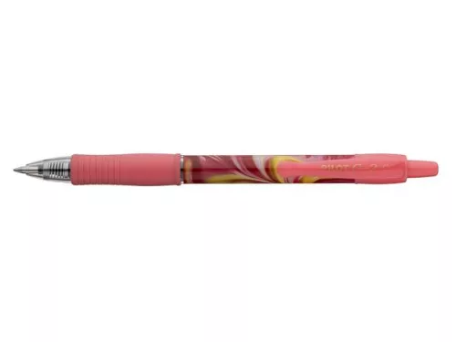 Zseléstoll, 0,32 mm, nyomógombos, rózsaszín tolltest, PILOT G-2 Flow, kék (PG27FLP)