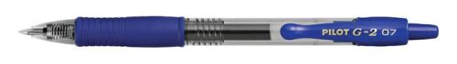 Zseléstoll, 0,32 mm, nyomógombos, PILOT G-2, kék (PG27L)