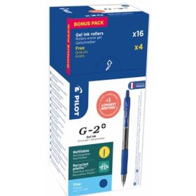   Zseléstoll, 0,32 mm, nyomógombos, PILOT G-2, 20 db, kék (PG27LD)