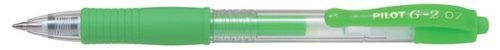 Zseléstoll, 0,37 mm, nyomógombos, PILOT G-2 Neon, zöld (PG2N7Z)