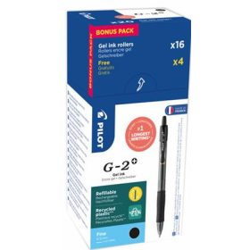   Zseléstoll, 0,25 mm, nyomógombos, PILOT G-2, 20 db, fekete (PG2ZSFKD)