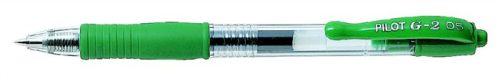 Zseléstoll, 0,25 mm, nyomógombos, PILOT G-2, zöld (PG2ZSZ)