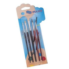   Ecsetkészlet, no. 2-6-10 lapos, no. 4-8 kerek, fa, PULSE (PLS220238)
