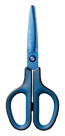 Olló, általános, 17,5 cm, PLUS Fitcut Curve Premium, diplomatakék (PLUS35057)