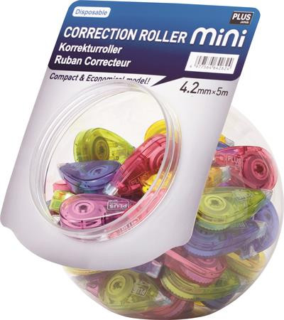 Hibajavító roller display, mini, 5 mm x 6 m, PLUS, vegyes színek (PLUS51660)