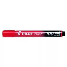   Alkoholos marker, 1 mm, kúpos, PILOT Permanent Marker 100, piros (PPM100P)