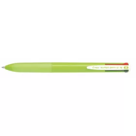   Golyóstoll, 0,27 mm, nyomógombos, világoszöld tolltest, PILOT Super Grip G, négyszínű (PSGGNY4Z)