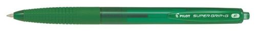 Golyóstoll, 0,22 mm, nyomógombos, PILOT Super Grip G, zöld (PSGGNYZ)