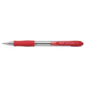   Golyóstoll, 0,22 mm, nyomógombos, PILOT Super Grip, piros (PSGGP)