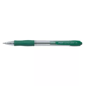   Golyóstoll, 0,22 mm, nyomógombos, PILOT Super Grip, zöld (PSGGZ)