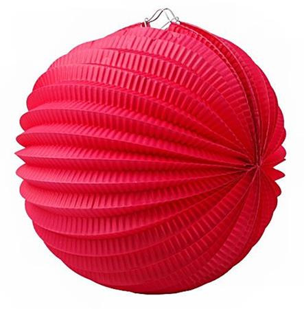 Lampion, kerek, 22 cm, piros (PT101801400715)