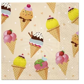 Szalvéta, 2 rétegű, 33x33 cm, fagyi minta (PTSDL301600)