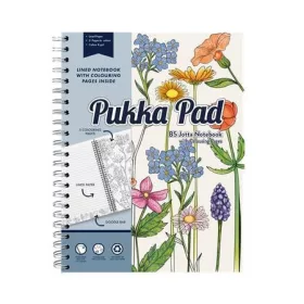   Spirálfüzet, B5, vonalas, színezővel, 100 lap, PUKKA PAD Jotta Notebook, vegyes szín (PUP2142)