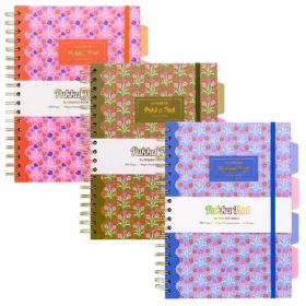   Spirálfüzet, B5, vonalas, 100 lap, PUKKA PAD Floral Project Book, vegyes minta (PUP2145)
