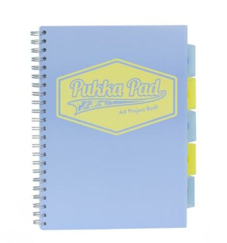 Spirálfüzet, A4, vonalas, 100 lap, PUKKA PAD Pastel project book, vegyes szín (PUP8630V)