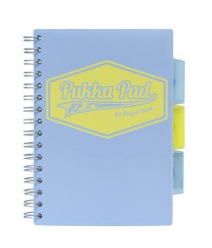 Spirálfüzet, A5, vonalas, 100 lap, PUKKA PAD Pastel project book, vegyes szín (PUP8631V)