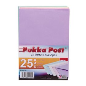   Boríték, C6, szilikonos, PUKKA PAD Pastel, vegyes színek (PUP9059)