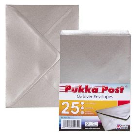   Boríték, C6, szilikonos, PUKKA PAD Silver, ezüst (PUP9065)