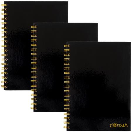 Spirálfüzet, B5, vonalas, 80 lap, FSC, PUKKA PAD Carpe Diem, fekete (PUP9375)