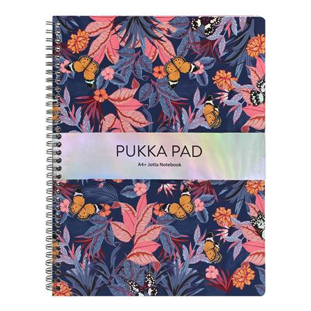 Spirálfüzet, A4+, vonalas, 80 lap, PUKKA PAD Jotta Bloom, vegyes minta (PUP9497)
