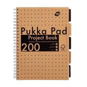   Spirálfüzet, A4, vonalas, 100 lap, PUKKA PAD Kraft project book (PUP9566)