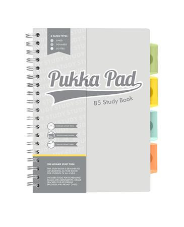 Spirálfüzet, B5, PUKKA PAD Study book, szürke (PUP9824)