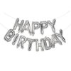 Léggömb, 40 cm, PUKKA PAD Happy Birthday, ezüst (PUPL066)