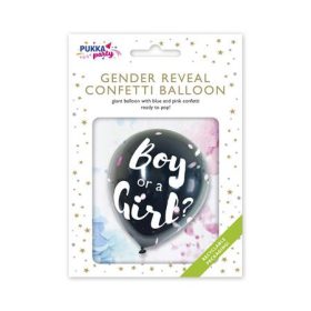   Léggömb, 91 cm, PUKKA PAD Boy or a Girl, konfettivel (PUPL557)