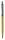 Golyóstoll, 0,8 mm, nyomógombos, sárga tolltest, PAX, kék (PX4030401)