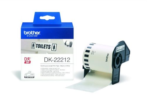 Feliratozógép filmszalag, QL nyomtatókhoz, 62mm x 15,24m, BROTHER, fehér (QPTDK22212)
