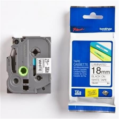 Feliratozógép szalag, 18 mm x 8 m, BROTHER, TZe-241 fehér-fekete (QPTTZ241)