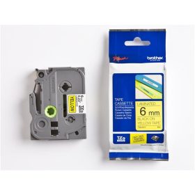   Feliratozógép szalag, 6 mm x 8 m, BROTHER, TZe-611 sárga-fekete (QPTTZ611)