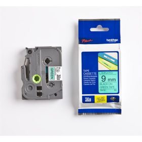   Feliratozógép szalag, 9 mm x 8 m, BROTHER, TZe-721 zöld-fekete (QPTTZ721)