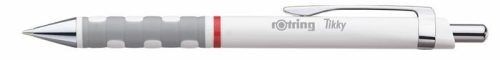 Golyóstoll, 0,8 mm, nyomógombos, fehér tolltest, ROTRING Tikky, kék (R0770890)