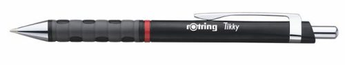 Golyóstoll, 0,8 mm, nyomógombos, fekete tolltest, ROTRING Tikky, kék (R0770910)