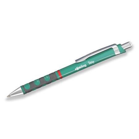 Golyóstoll, 0,8 mm, nyomógombos, tengerkék tolltest, ROTRING Tikky, kék (R2189070)