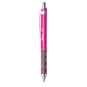   Golyóstoll, 0,8 mm, nyomógombos, neon rózsaszín tolltest, ROTRING Tikky, kék (R2205342)