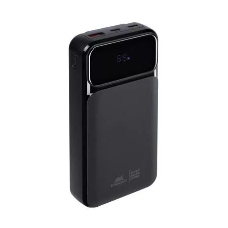 Power bank, beépített kábellel, 20.000mAh, RIVACASE VA2221, fekete (RHAVA2221)