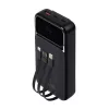 Power bank, beépített kábellel, 20.000mAh, RIVACASE VA2221, fekete (RHAVA2221)