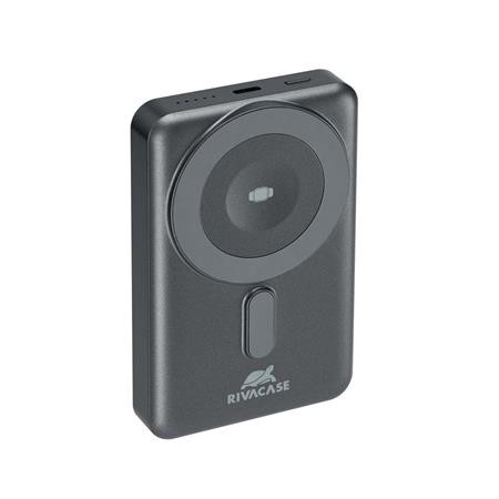 Hordozható akkumulátor, mágneses (vezeték nélküli), 10000mAh, RIVACASE VA2608 (RHAVA2608)
