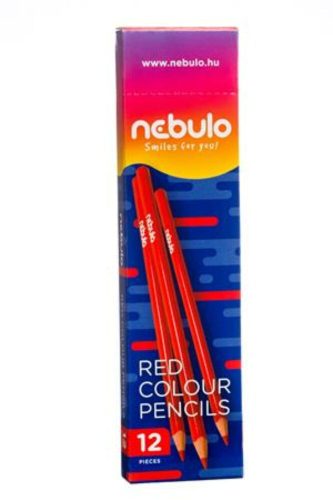 Színes ceruza, háromszögletű, NEBULO, piros (RNEBSZCP)