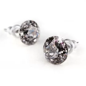   Fülbevaló, fekete csipke mintás SWAROVSKI&reg; kristállyal, 8mm, ART CRYSTELLA&reg; (RSWF0035)