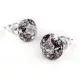 Fülbevaló, fekete csipke mintás SWAROVSKI&reg; kristállyal, 8mm, ART CRYSTELLA&reg; (RSWF0035)