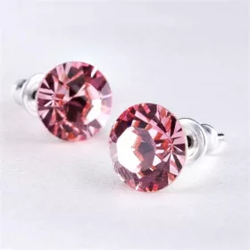   Fülbevaló, rózsaszín SWAROVSKI&reg; kristállyal, 8mm, ART CRYSTELLA&reg; (RSWF004)