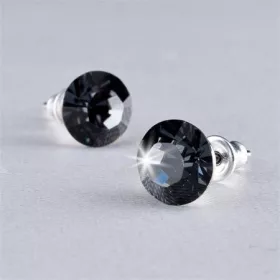   Fülbevaló, Black Diamond SWAROVSKI&reg; kristállyal, 8mm, ART CRYSTELLA&reg; (RSWF007)