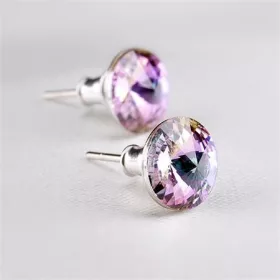   Fülbevaló, ametiszt lila SWAROVSKI&reg; kristállyal, csúcsos, 8mm, ART CRYSTELLA&reg; (RSWF015)