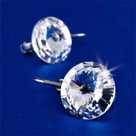   Fülbevaló, francia kapcsos, natúr fehér, SWAROVSKI&reg; kristállyal, 12 mm, ART CRYSTELLA&reg; (RSWF016)