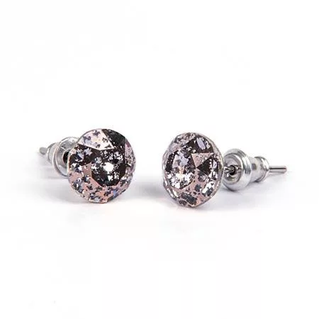 Fülbevaló, antikolt arany SWAROVSKI&reg; kristállyal, 8mm, ART CRYSTELLA&reg; (RSWF043)