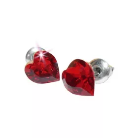   Fülbevaló, szív formájú, light siam piros SWAROVSKI&reg; kristállyal, 8mm, ART CRYSTELLA&reg; (RSWF045)